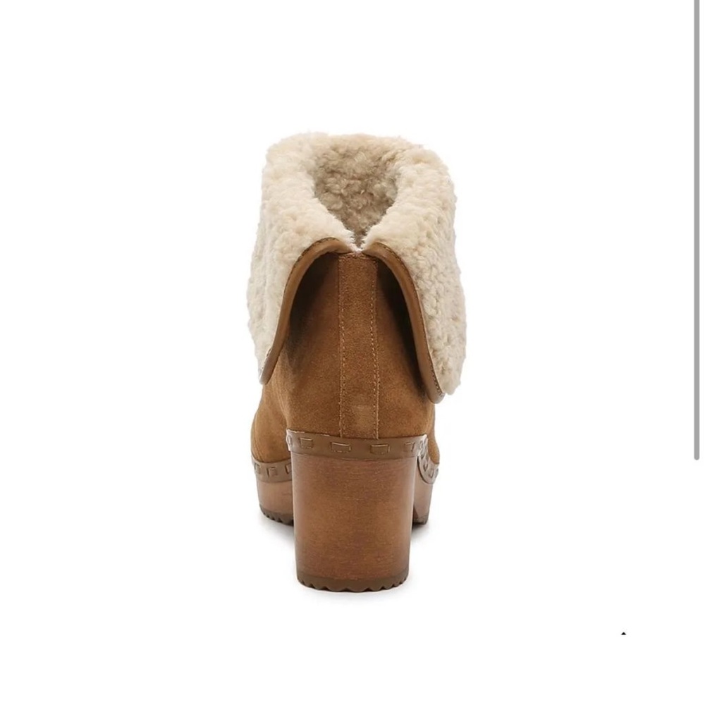 NWOB Crown Vintage Women's Tan Shearling-Lined Ankle Boots - Picture 4 of 12